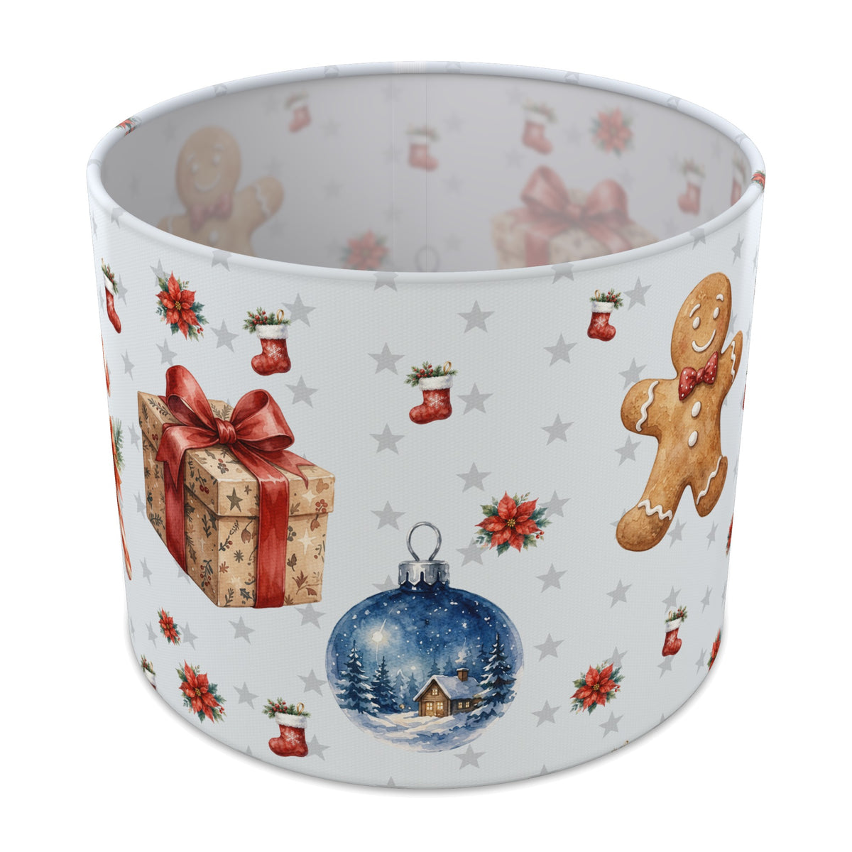 Snow Watercolor Christmas lampshade - 25cm x 20cm Table