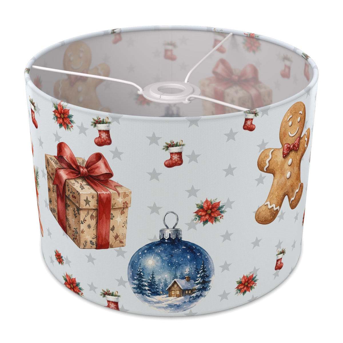 Snow Watercolor Christmas lampshade - 30cm x 21cm Ceiling