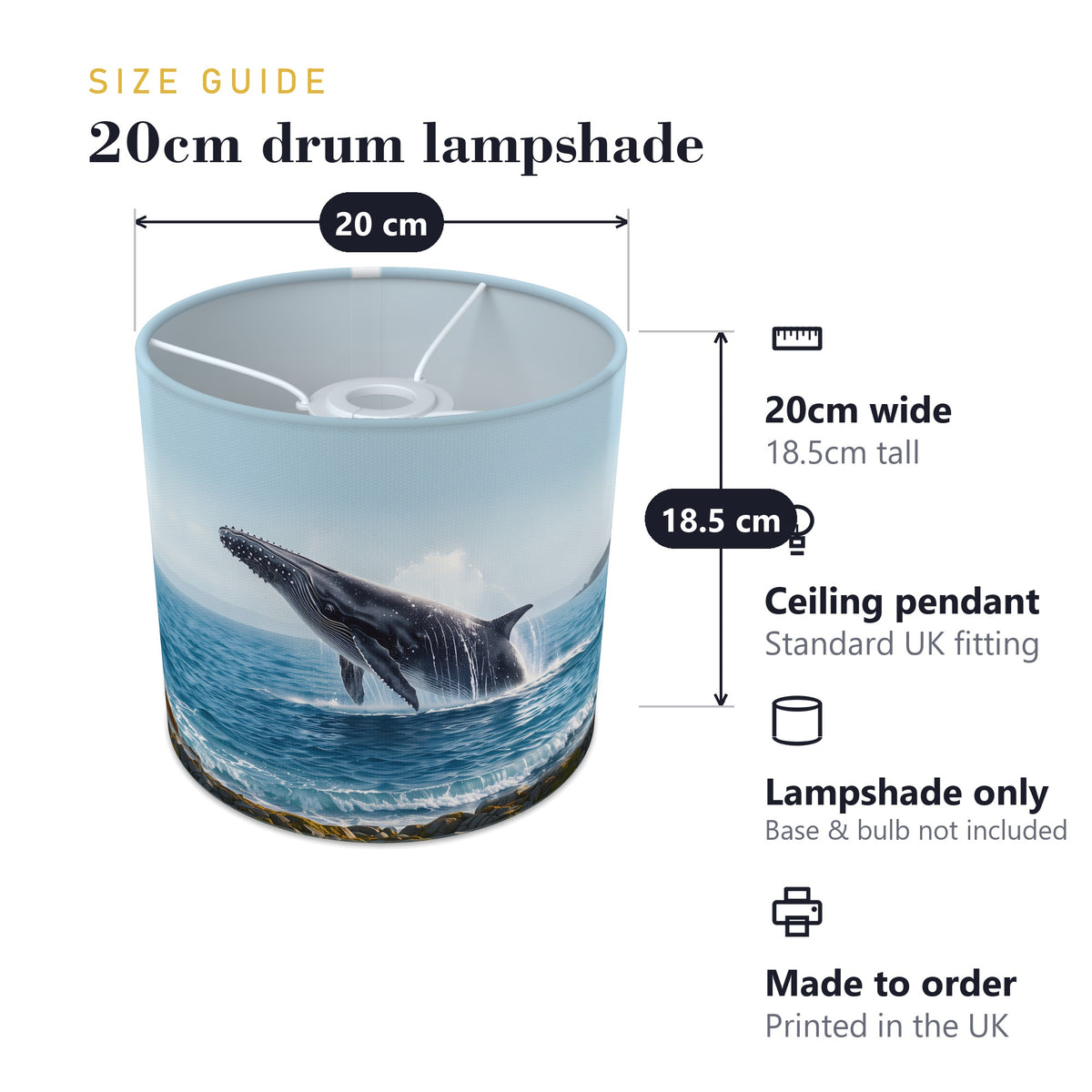 Whale Ocean wraparound lampshade - Whale Spout - photo 7