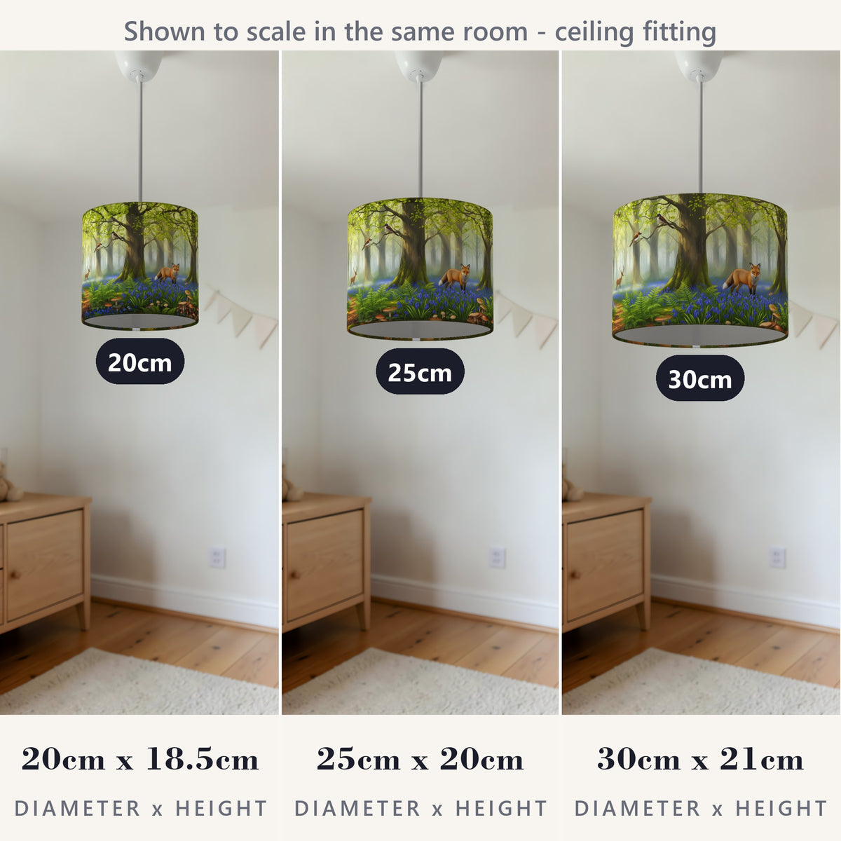 Woodland Walk wraparound lampshade - Spring Woods - photo 6