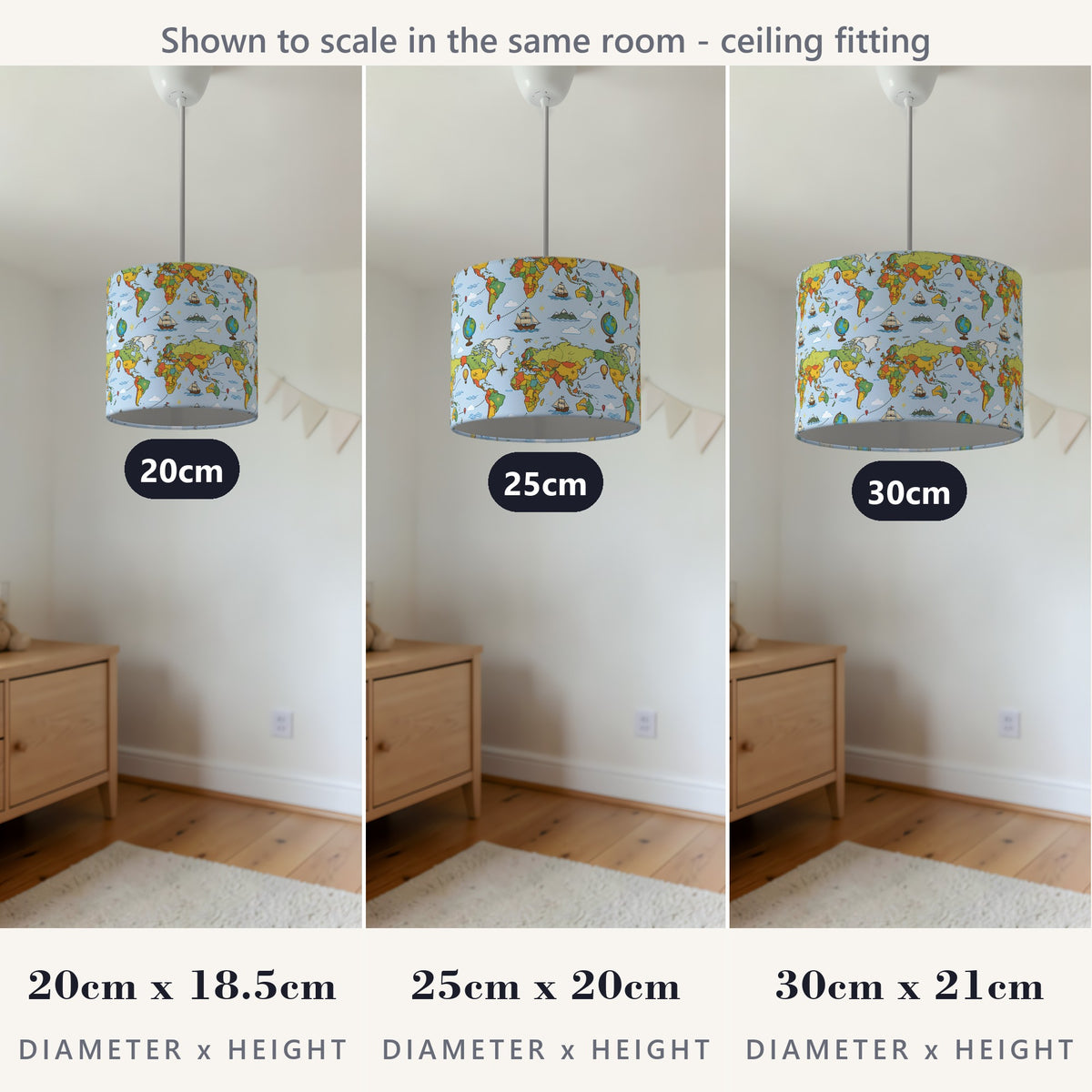 Sky World Explorer lampshade - 20cm x 18.5cm Ceiling - photo 4