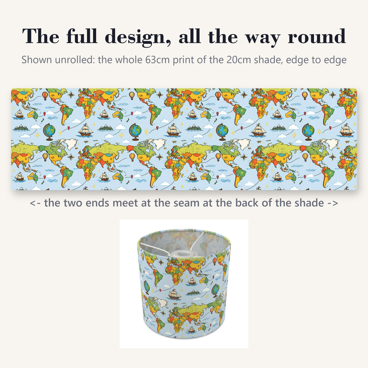 Sky World Explorer lampshade - 20cm x 18.5cm Ceiling - photo 9