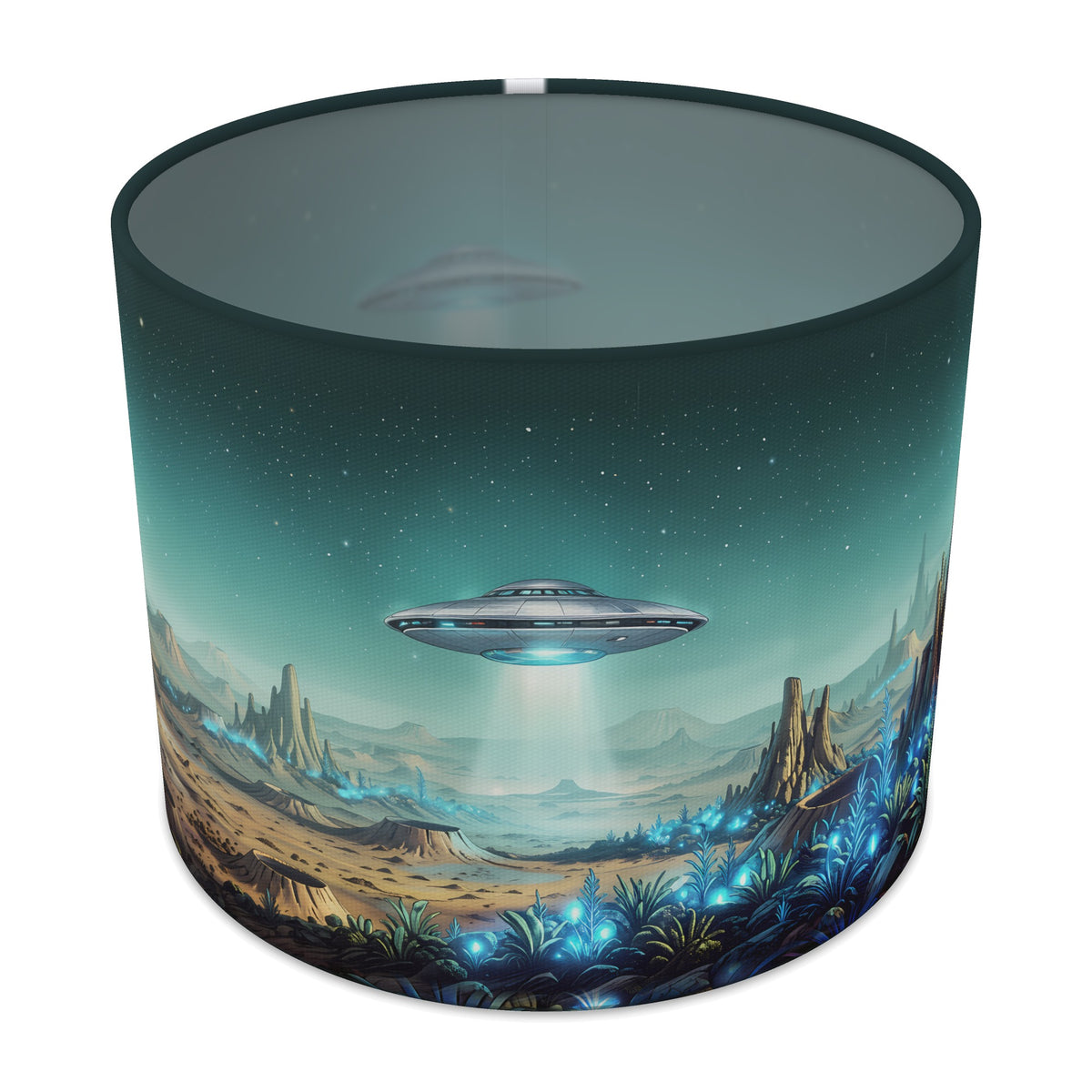 Flying Saucers Alien Planet lampshade - 25cm x 20cm Table