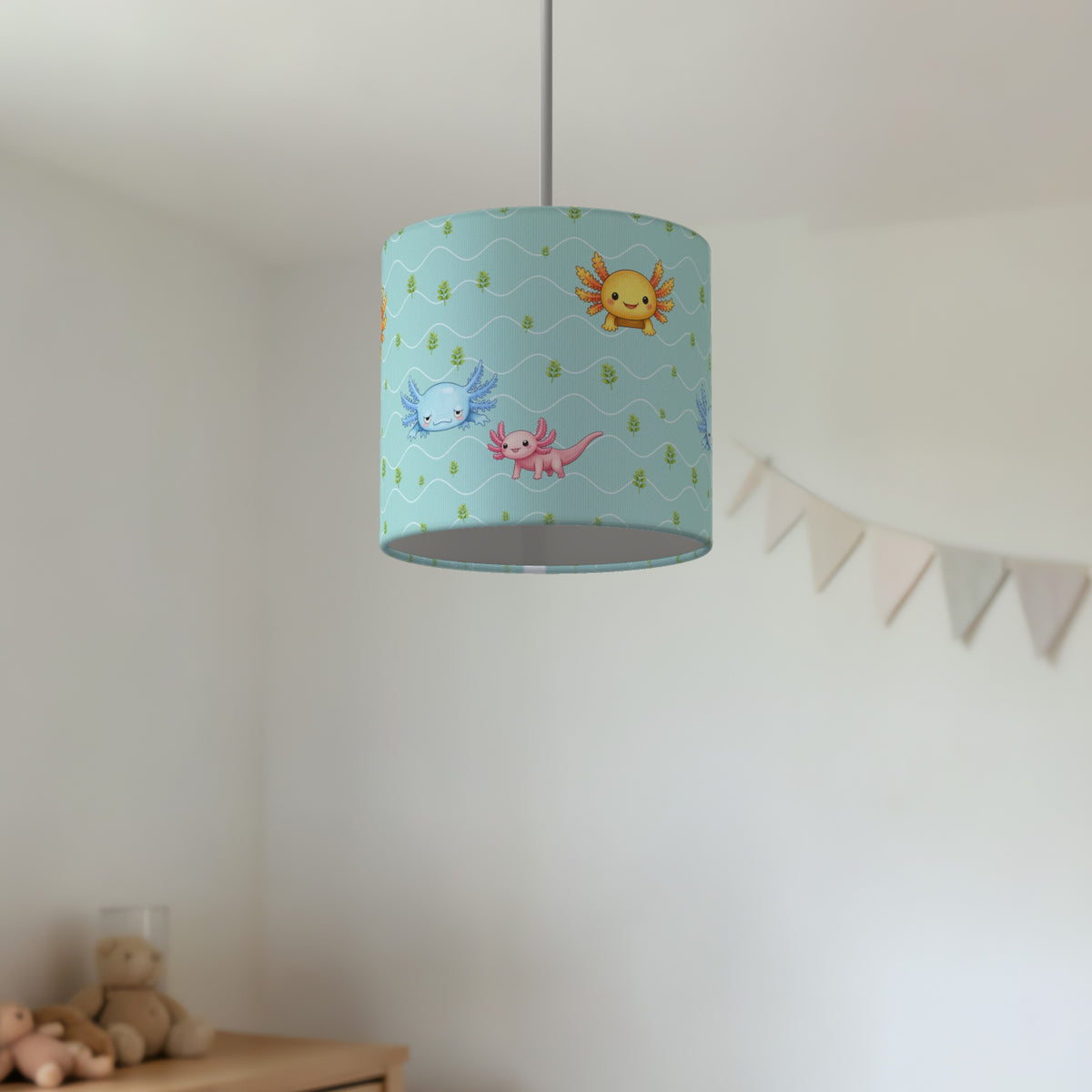 Teal Axolotl Lagoon lampshade - 20cm x 18.5cm Ceiling - photo 2