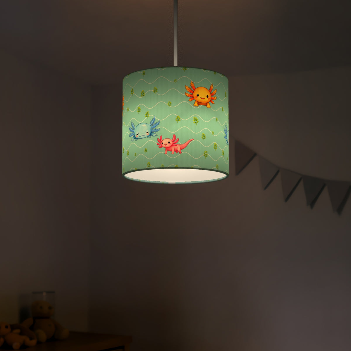 Teal Axolotl Lagoon lampshade - 20cm x 18.5cm Ceiling - photo 5