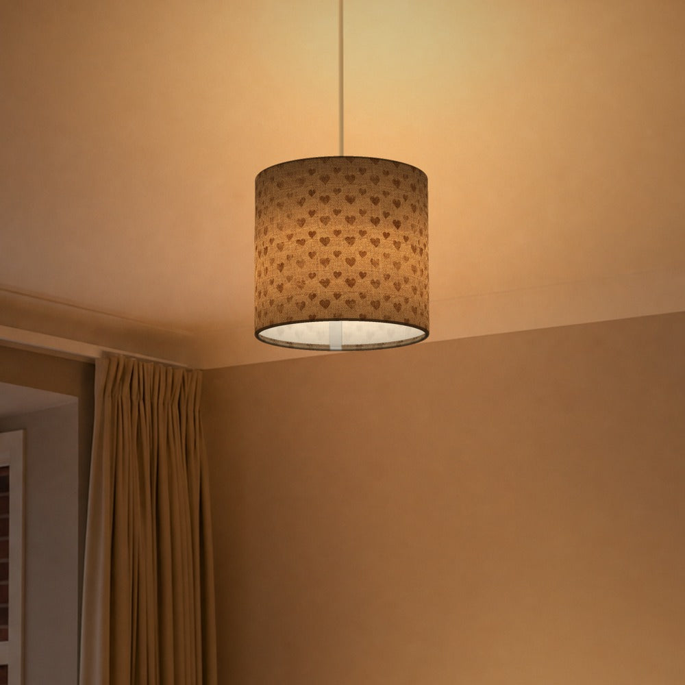 Burlap Heart Pattern Vintage lampshade