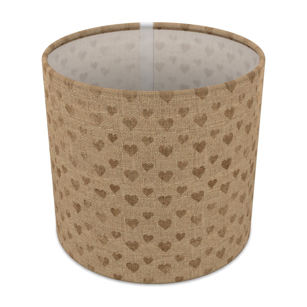 Burlap Heart Pattern Vintage lampshade - 20cm Table