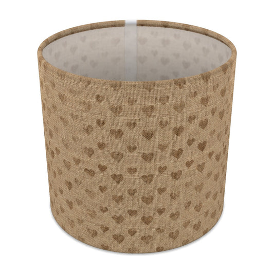 Burlap Heart Pattern Vintage lampshade - 20cm Table