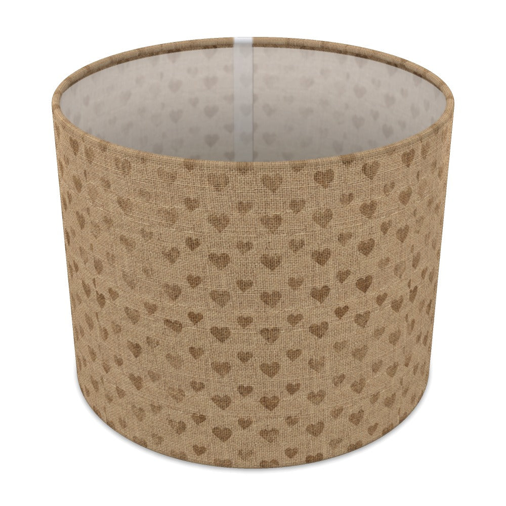 Burlap Heart Pattern Vintage lampshade - 25cm Table