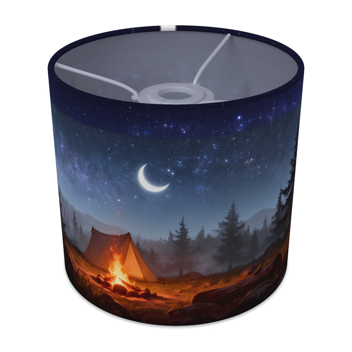Camping Adventure wraparound lampshade - Starry Campfire