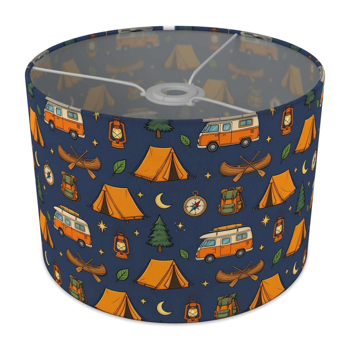 Navy Happy Campers lampshade - 30cm x 21cm Ceiling