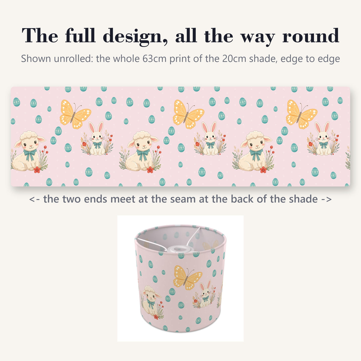 Blush Easter lampshade - 20cm x 18.5cm Ceiling - photo 9