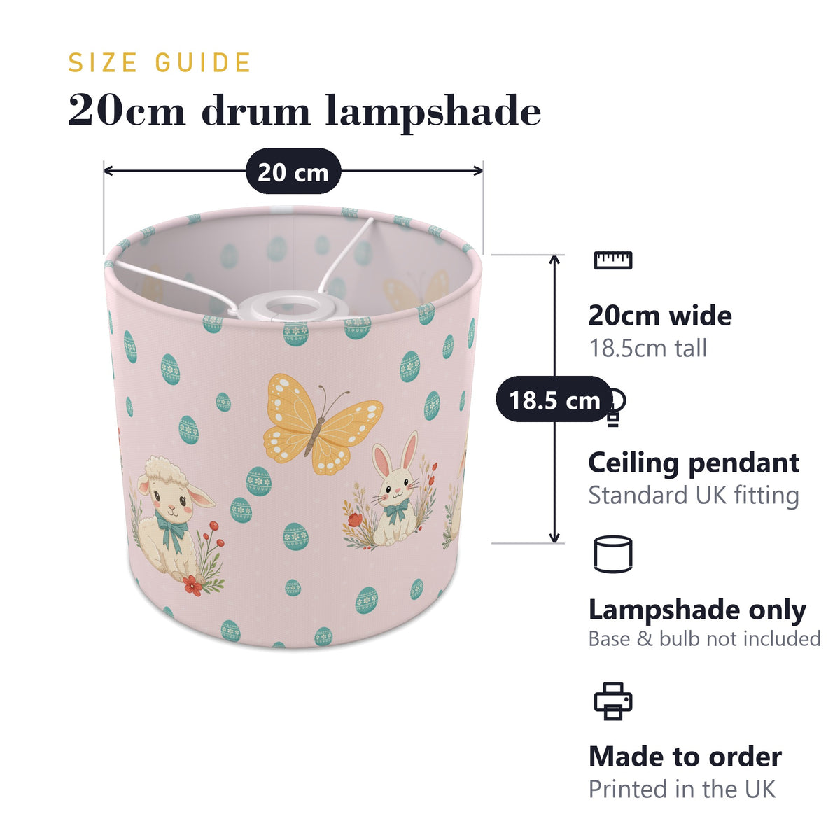 Blush Easter lampshade - 20cm x 18.5cm Ceiling - photo 7