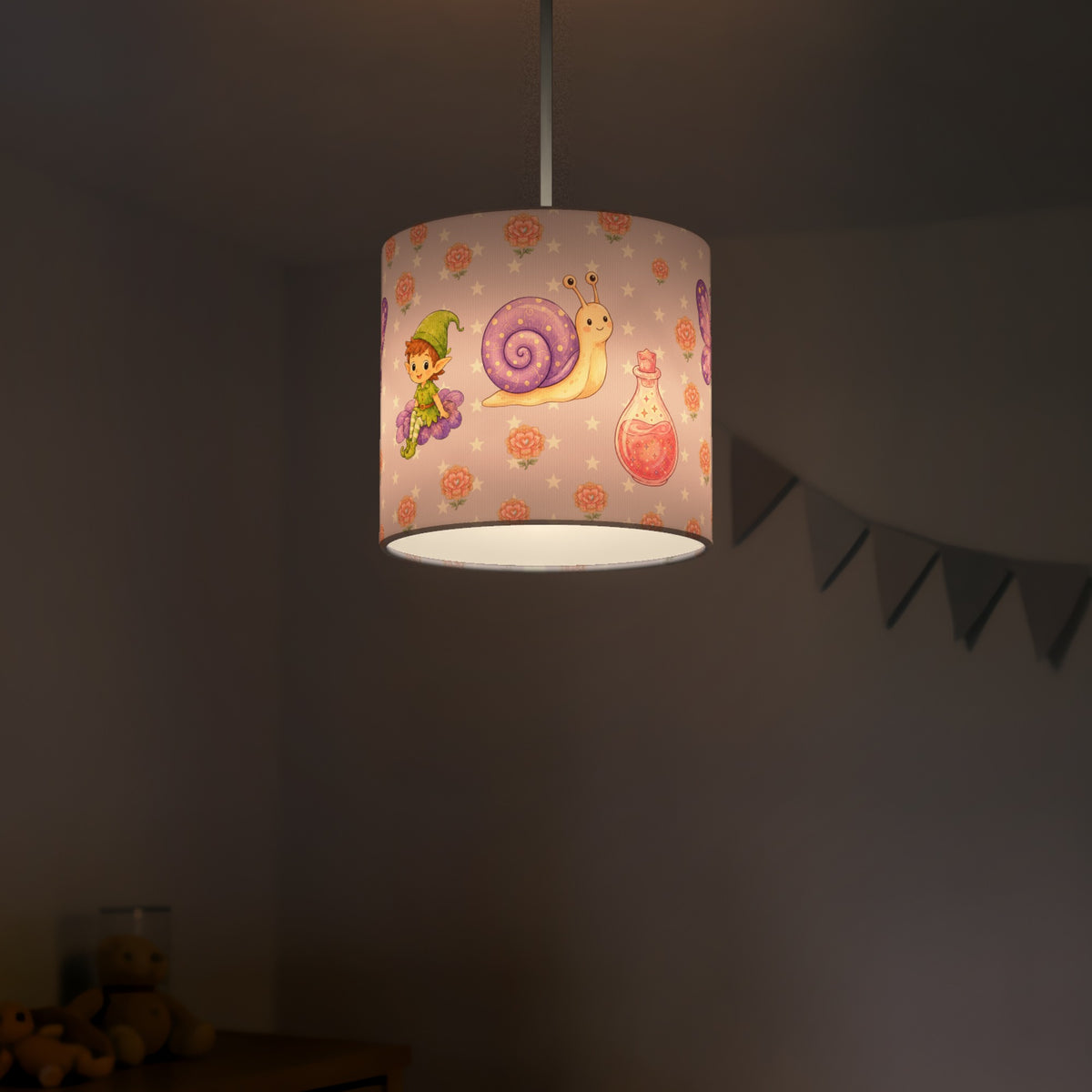 Lilac Fairy Garden lampshade - 20cm x 18.5cm Ceiling - photo 5