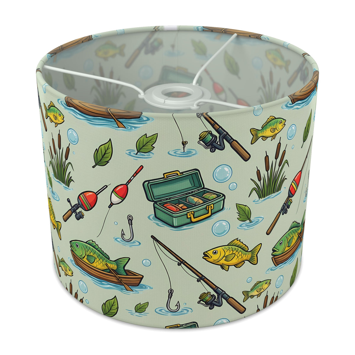 Sage Gone Fishing lampshade - 25cm x 20cm Ceiling