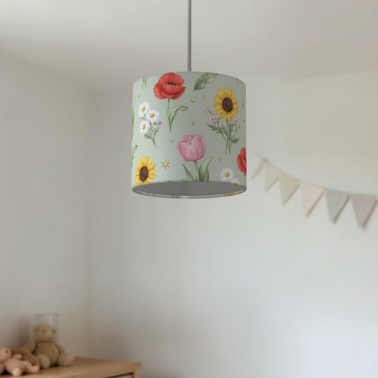 Sage Floral Kids lampshade - 20cm x 18.5cm Ceiling - photo 2