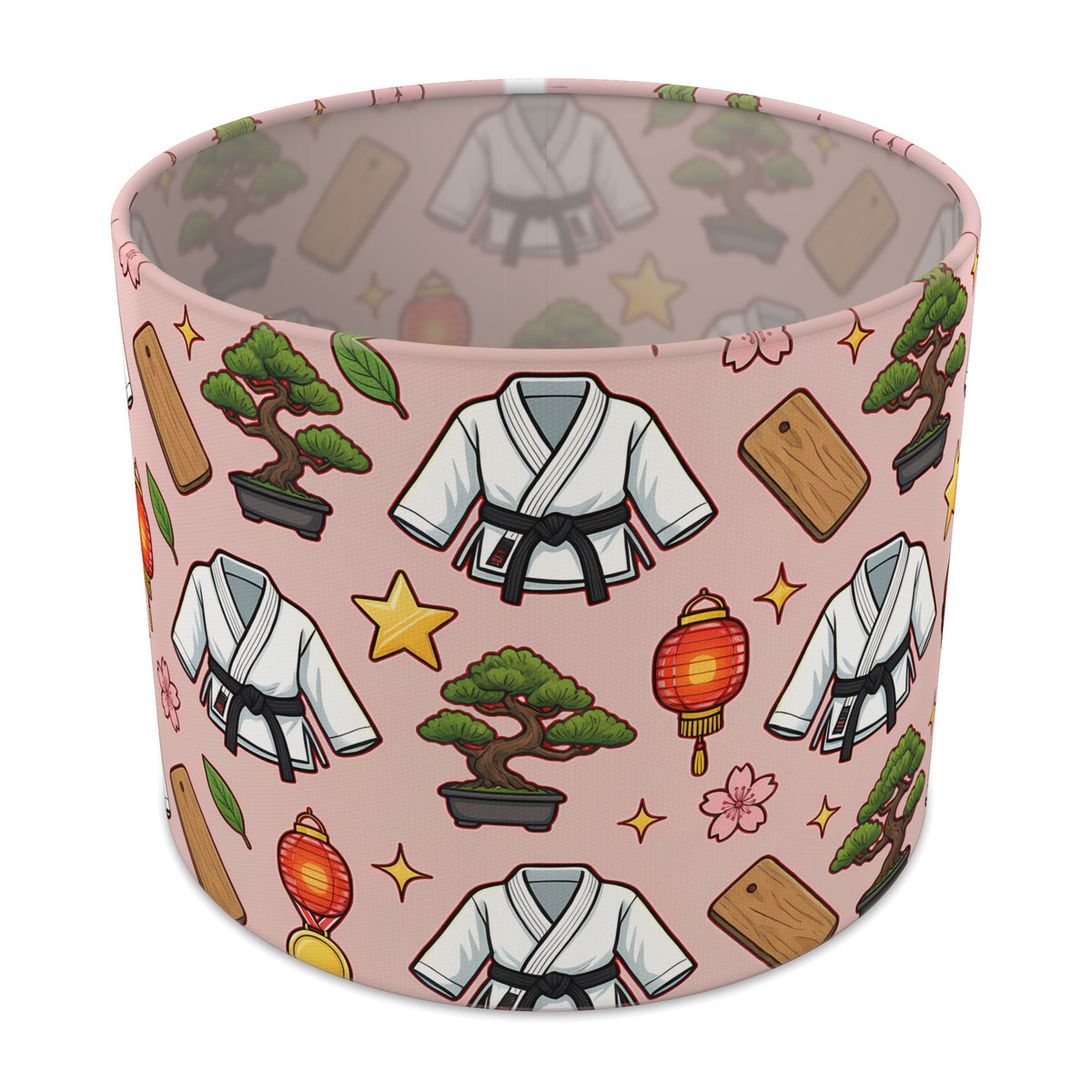 Red Little Dojo lampshade - 25cm x 20cm Table
