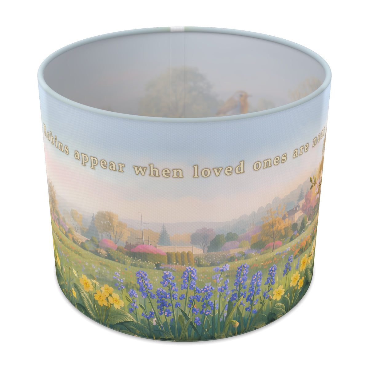 Spring Robin Memorial Robin lampshade - 25cm x 20cm Table