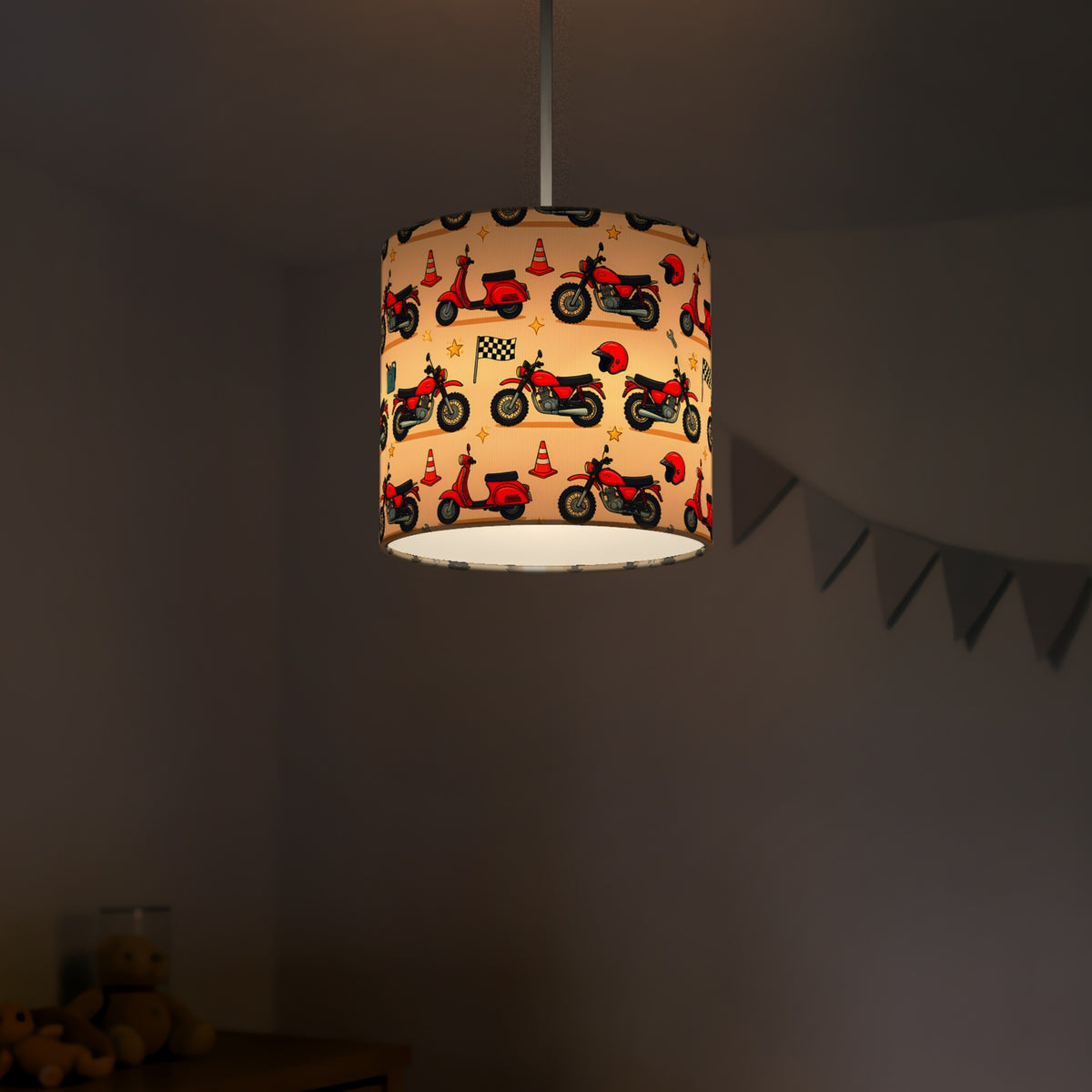 Sand Motorbike Mania lampshade - 20cm x 18.5cm Ceiling - photo 5