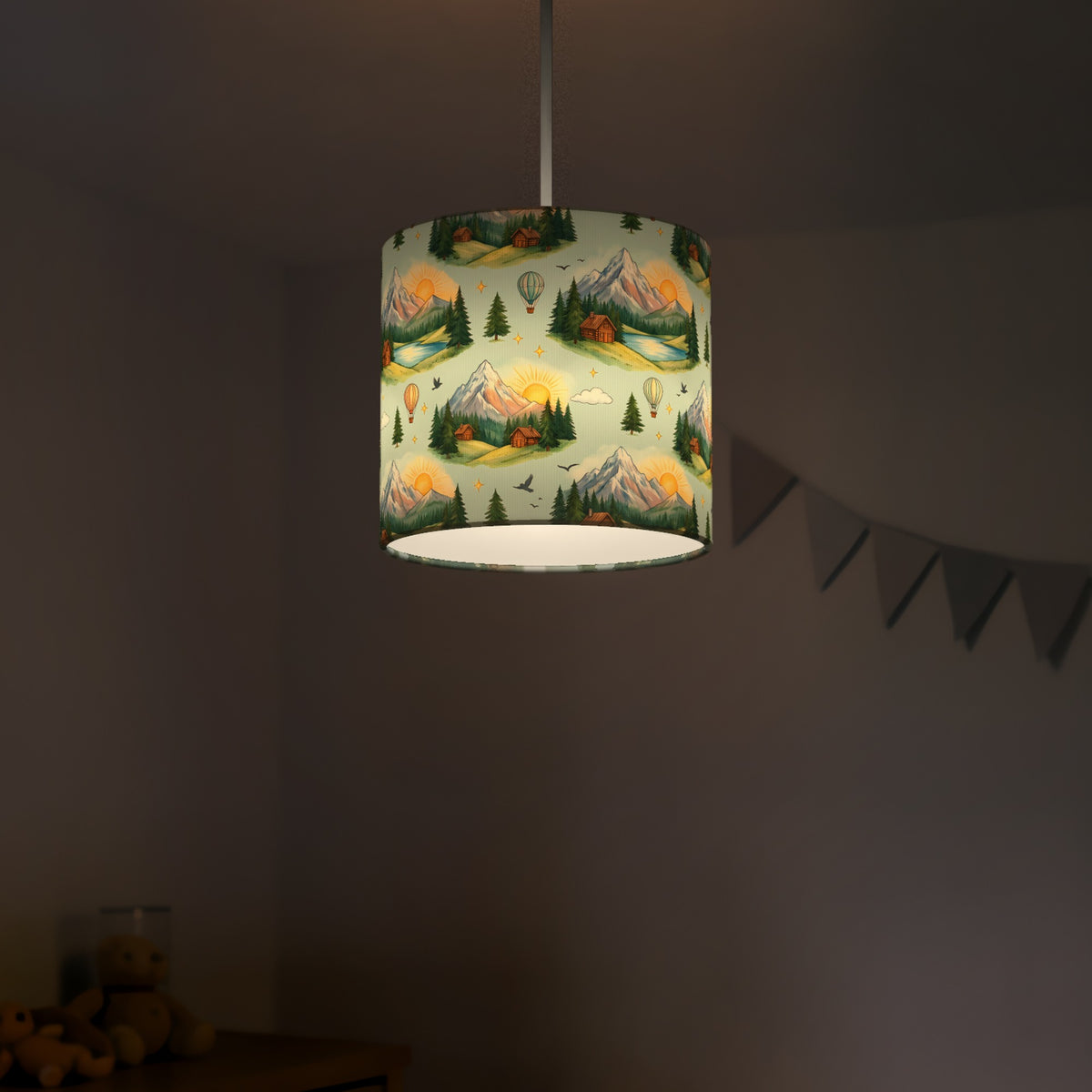 Sky Mountain Adventure lampshade - 20cm x 18.5cm Ceiling - photo 5