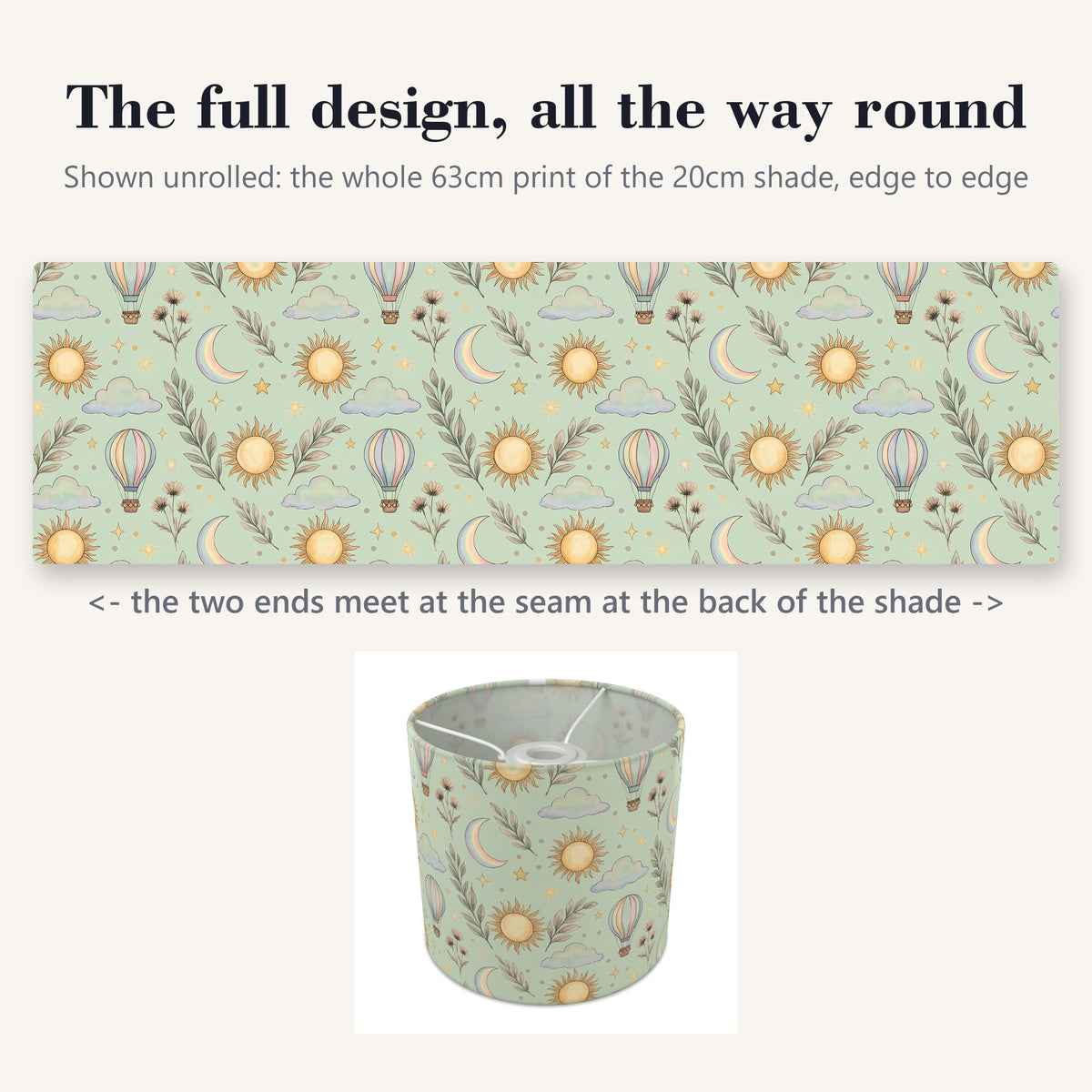 Sage Little Boho lampshade - 20cm x 18.5cm Ceiling - photo 9