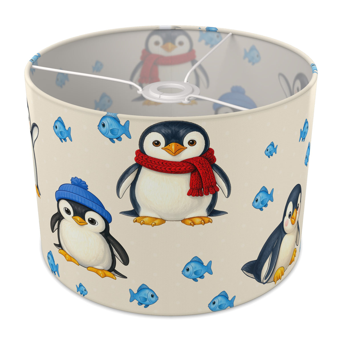 Cream Penguin Party lampshade - 30cm x 21cm Ceiling