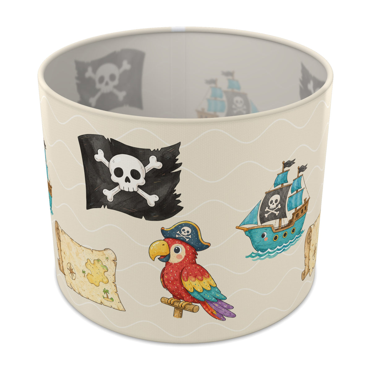 Cream Pirates lampshade - 25cm x 20cm Table
