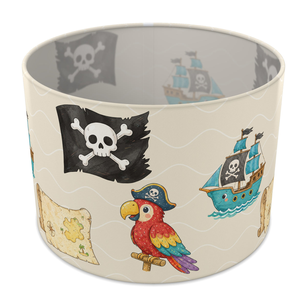 Cream Pirates lampshade - 30cm x 21cm Table