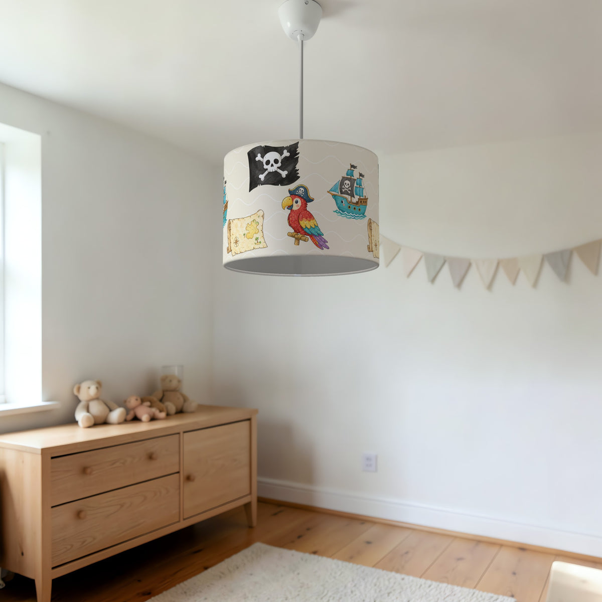 Cream Pirates lampshade - 20cm x 18.5cm Ceiling - photo 3