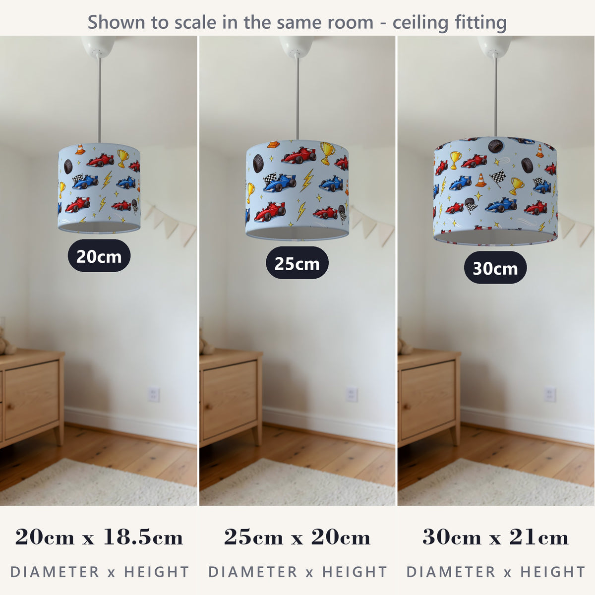 Sky Race Day lampshade - 20cm x 18.5cm Ceiling - photo 4