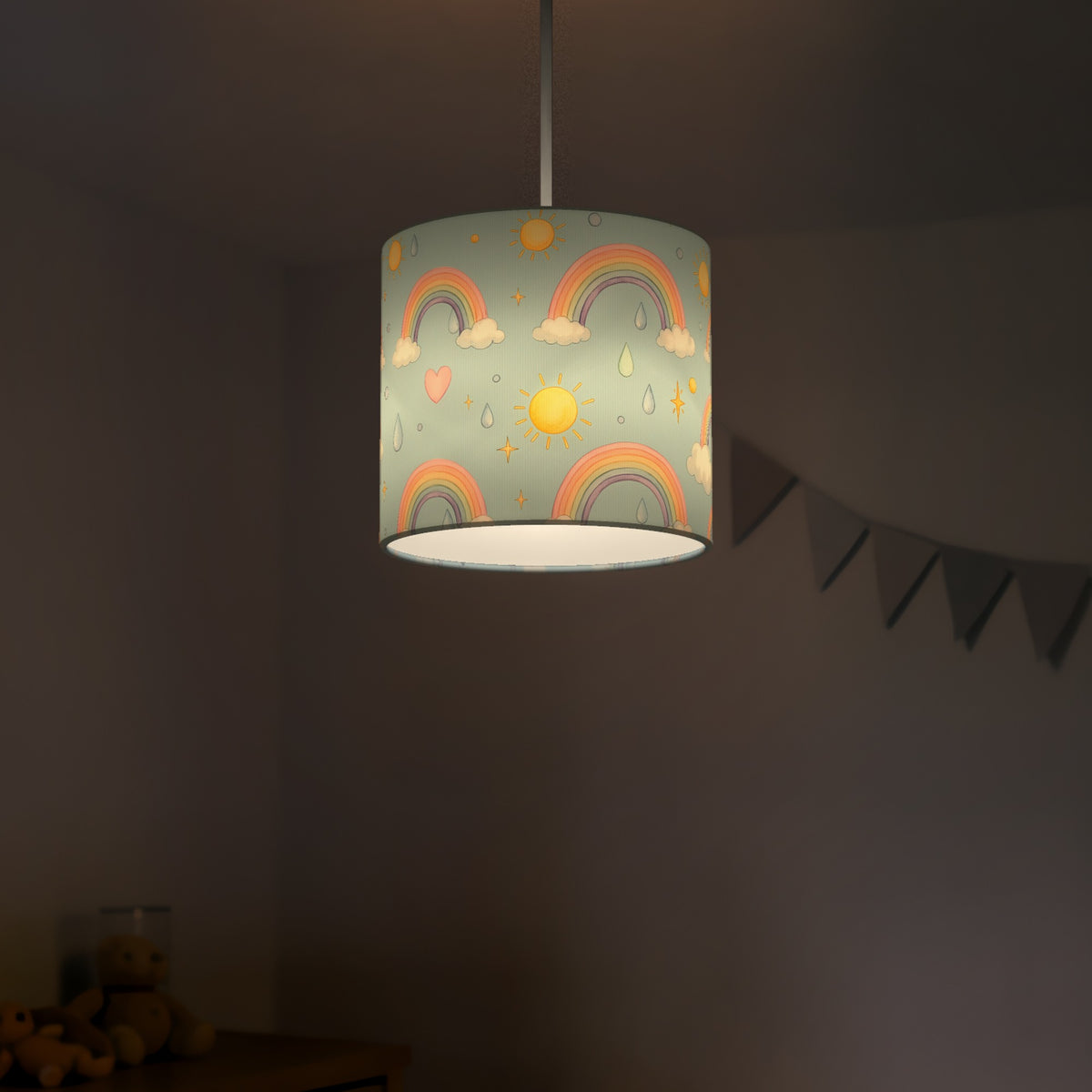 Sky Over The Rainbow lampshade - 20cm x 18.5cm Ceiling - photo 5