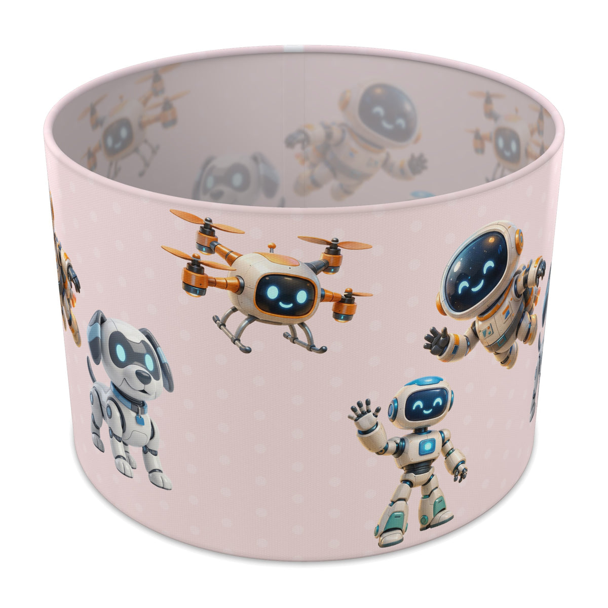 Blush Robots lampshade - 30cm x 21cm Table