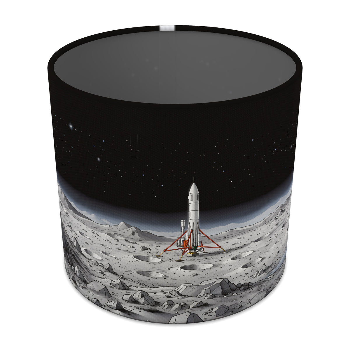 Moon Base Rocket Launch lampshade - 20cm x 18.5cm Table
