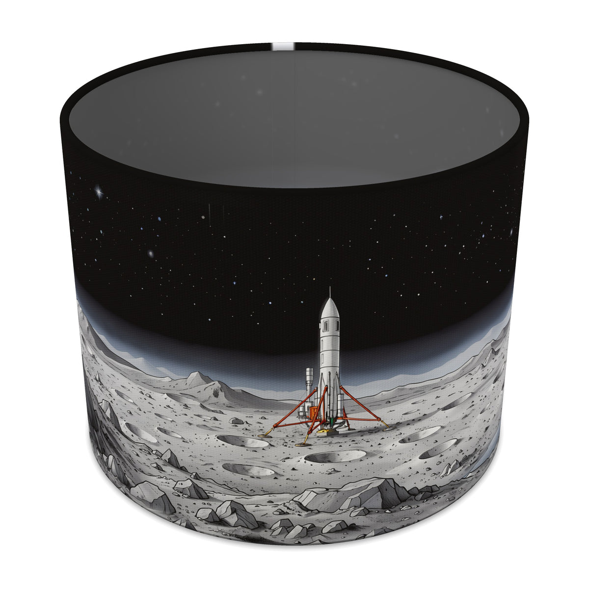 Moon Base Rocket Launch lampshade - 25cm x 20cm Table