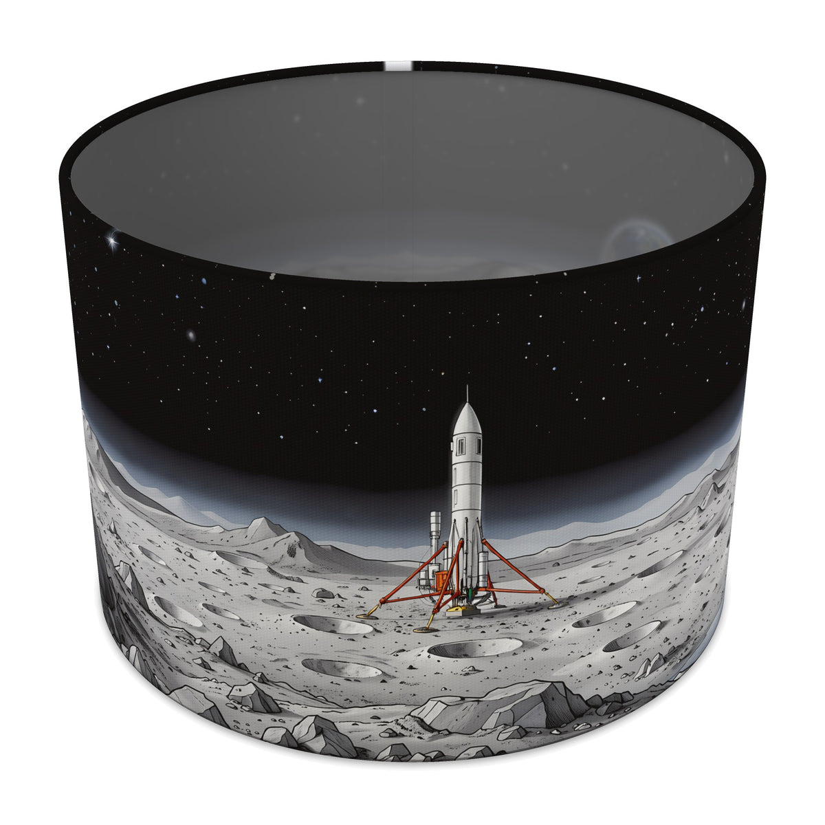 Moon Base Rocket Launch lampshade - 30cm x 21cm Table