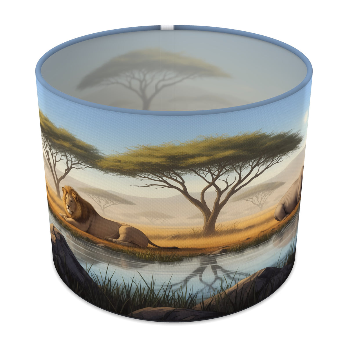 Waterhole Savannah Safari lampshade - 25cm x 20cm Table