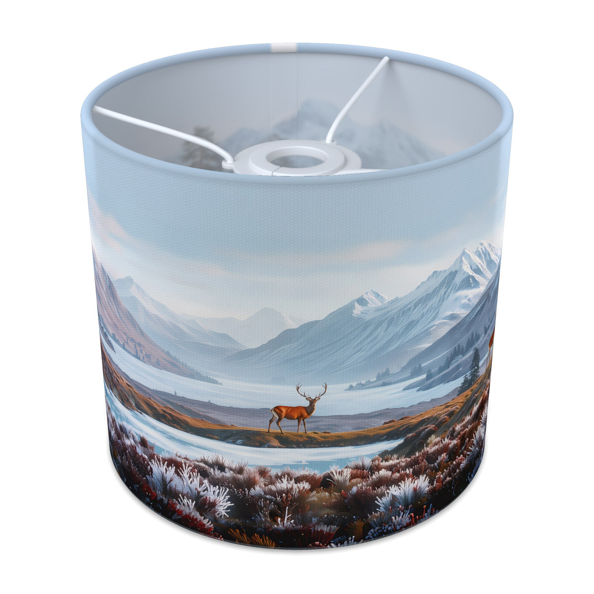 Scottish Highlands wraparound lampshade - Snowy Peaks