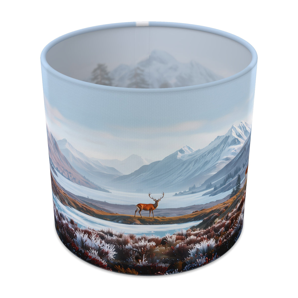 Snowy Peaks Scottish Highlands lampshade - 20cm x 18.5cm Table