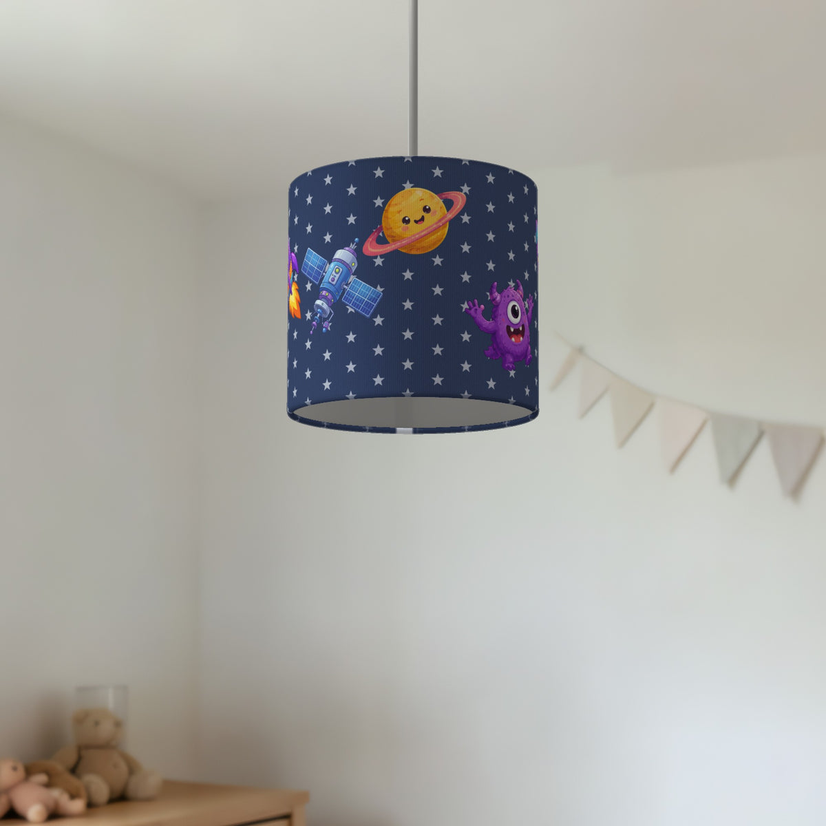 Navy Space lampshade - 20cm x 18.5cm Ceiling - photo 2