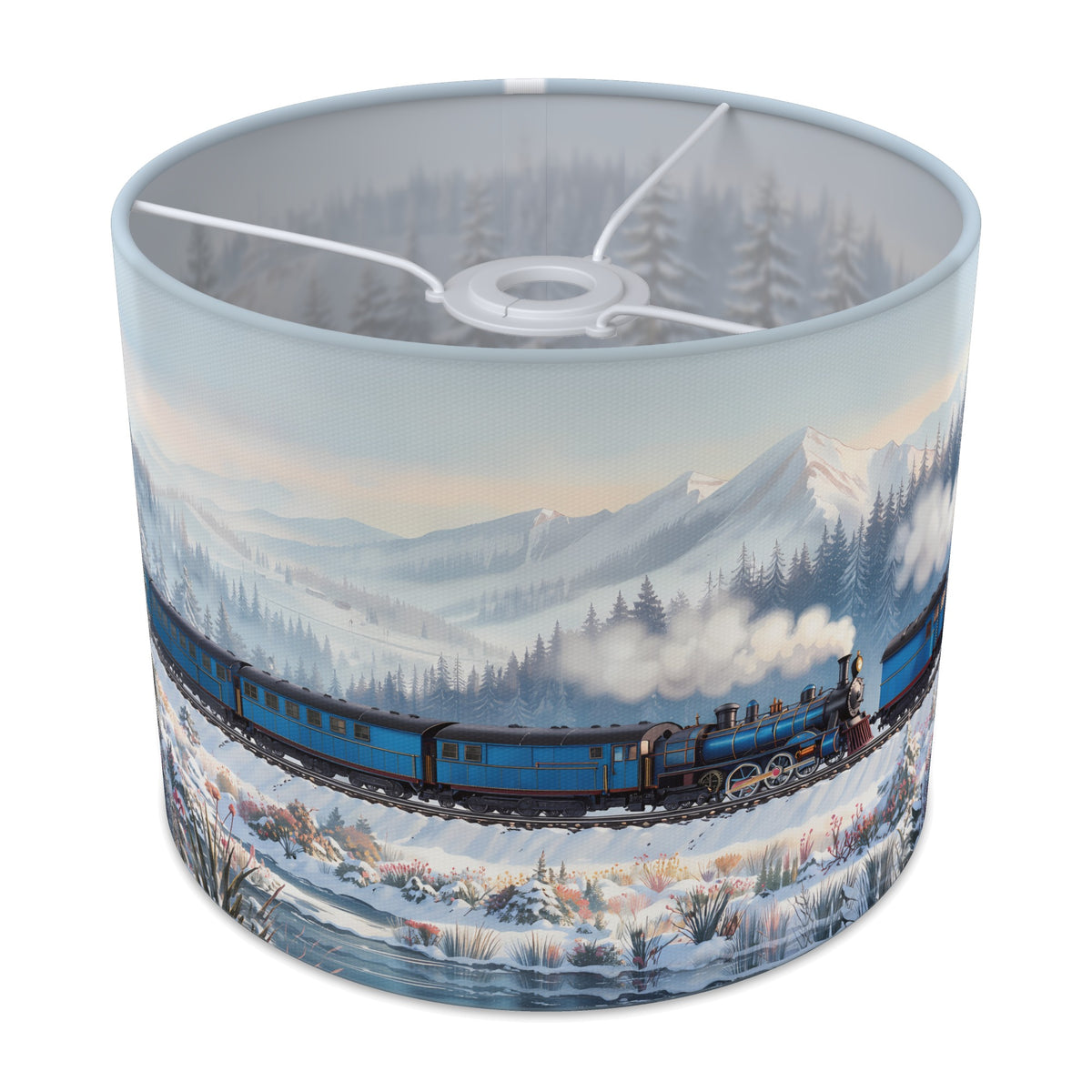 Snowy Express Steam Train Journey lampshade - 25cm x 20cm Ceiling