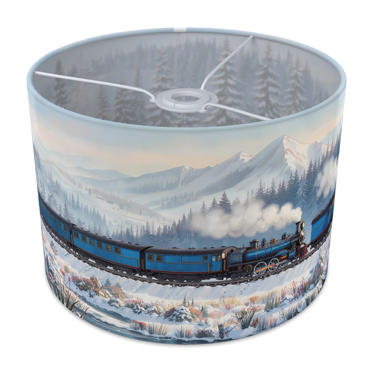 Snowy Express Steam Train Journey lampshade - 30cm x 21cm Ceiling