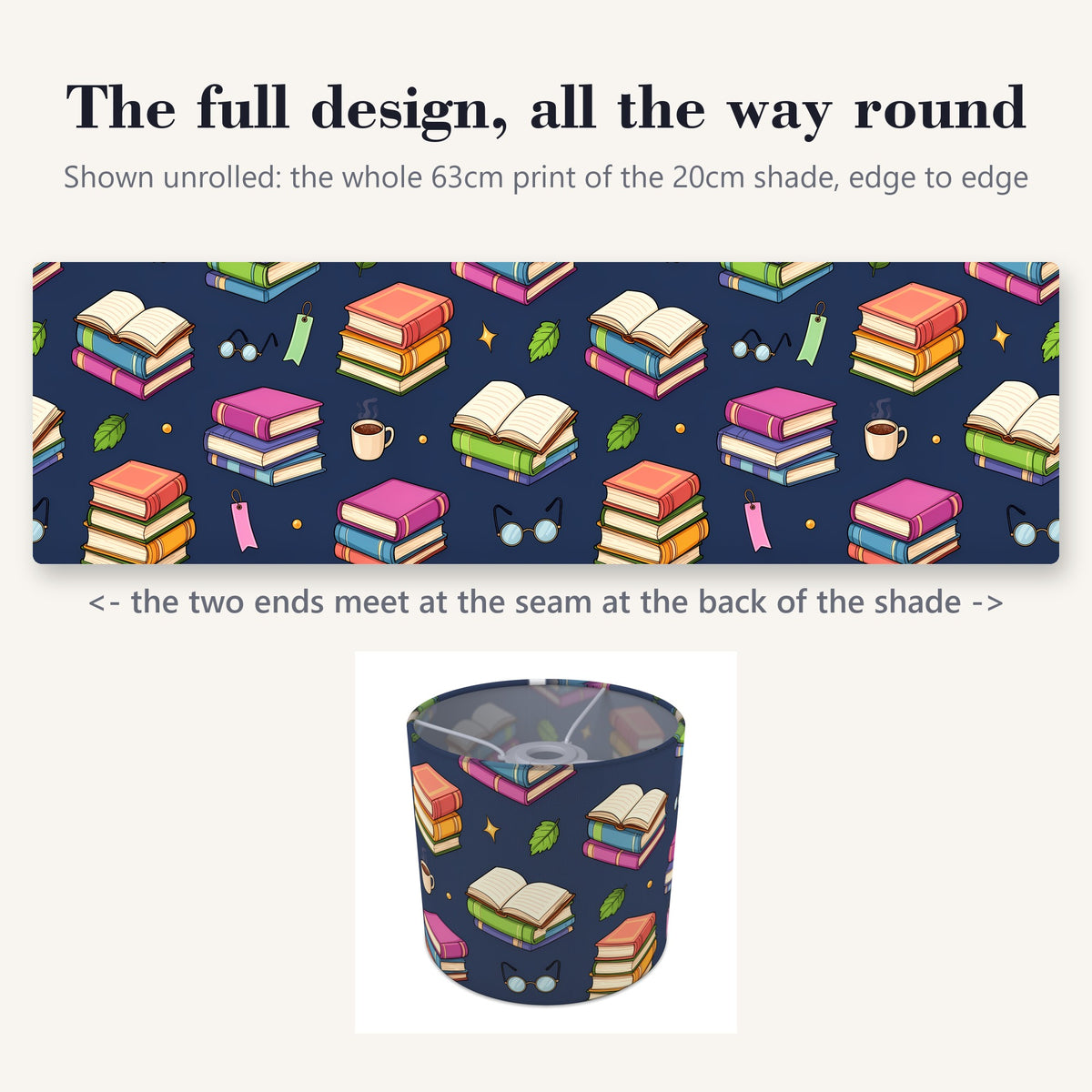 Navy Reading Nook lampshade - 20cm x 18.5cm Ceiling - photo 9