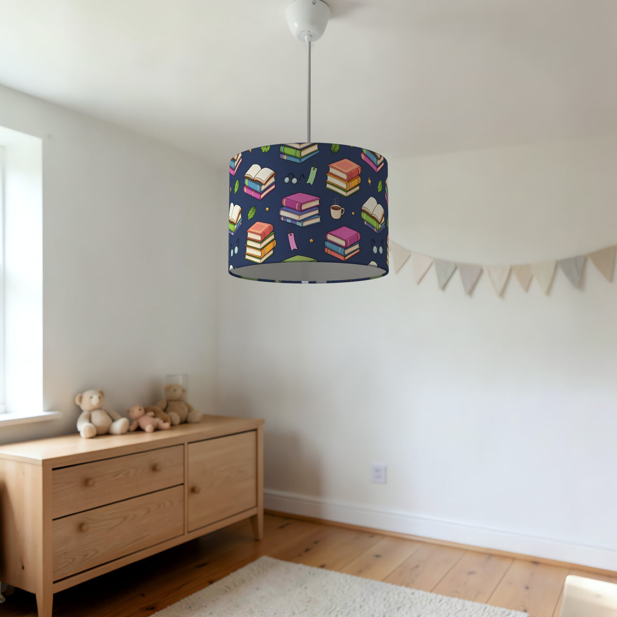 Navy Reading Nook lampshade - 20cm x 18.5cm Ceiling - photo 3