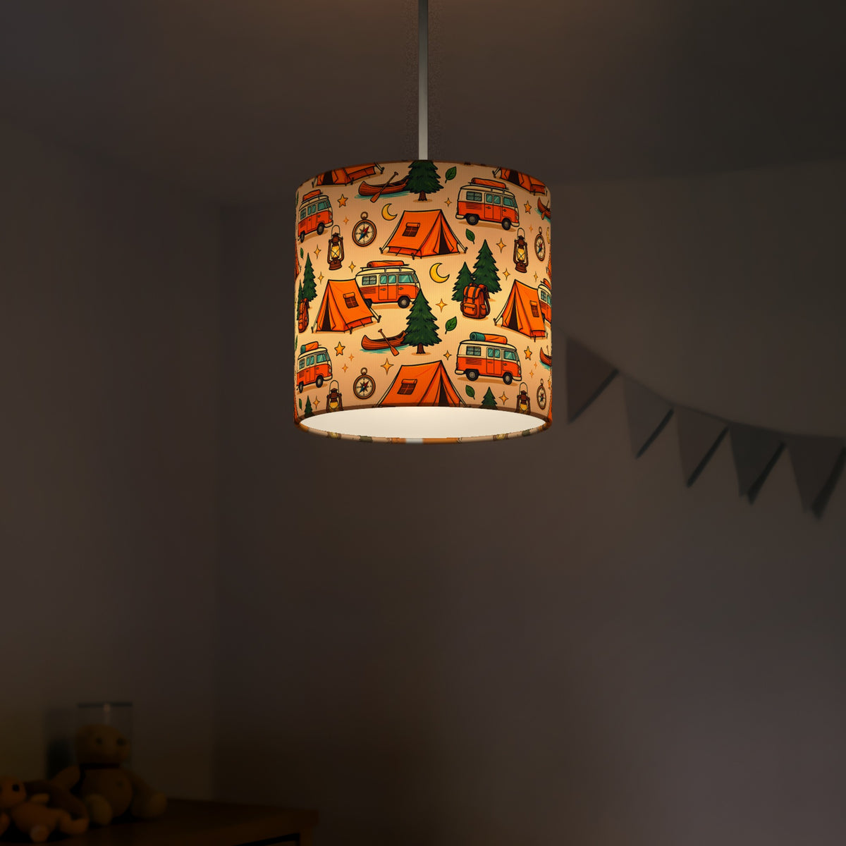 Sand Happy Campers lampshade - 20cm x 18.5cm Ceiling - photo 5
