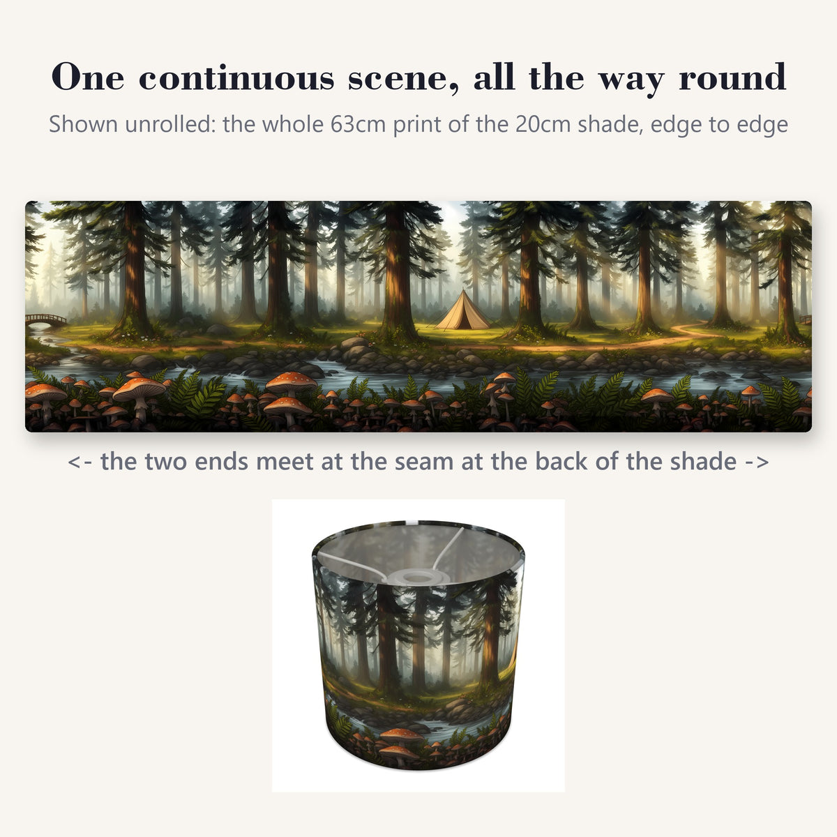 Camping Adventure wraparound lampshade - Forest Trail