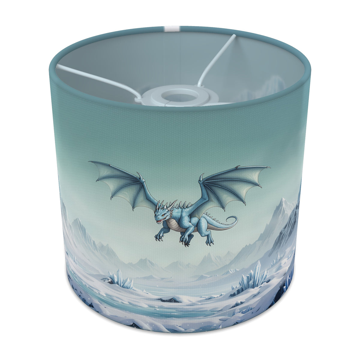 Dragon Mountains wraparound lampshade - Ice Dragon