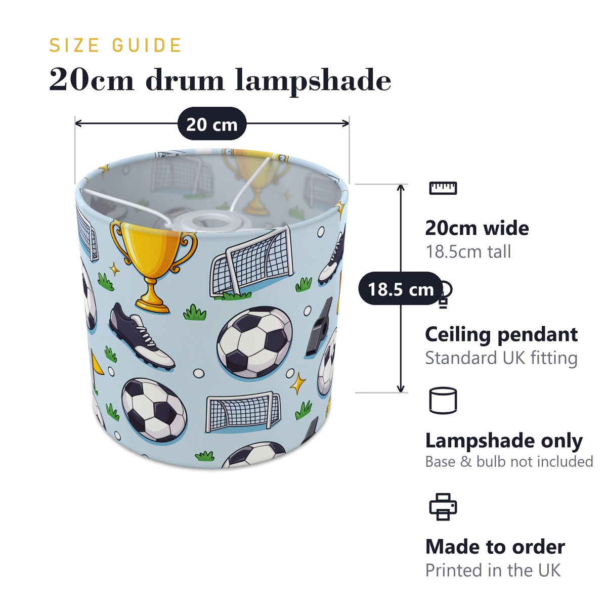 Sky Kick Off lampshade - 20cm x 18.5cm Ceiling - photo 7