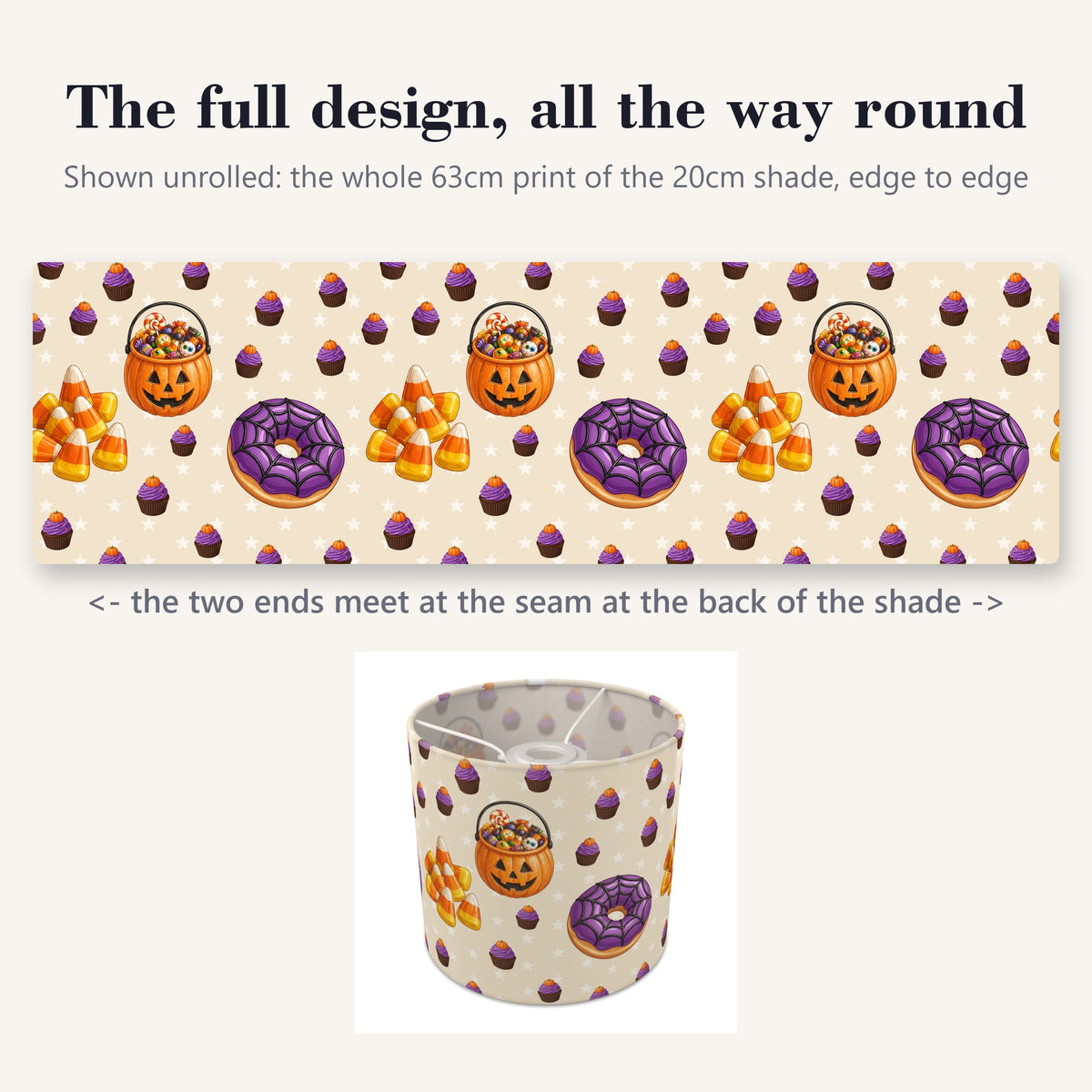 Sand Halloween Food lampshade - 20cm x 18.5cm Ceiling - photo 9