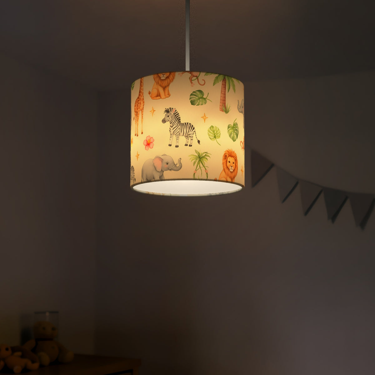 Cream Jungle Pals lampshade - 20cm x 18.5cm Ceiling - photo 5