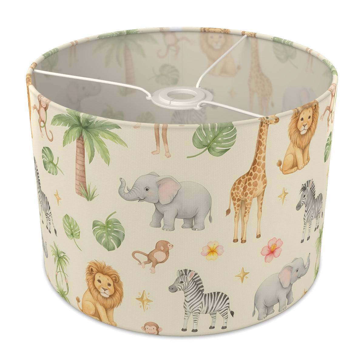 Cream Jungle Pals lampshade - 30cm x 21cm Ceiling